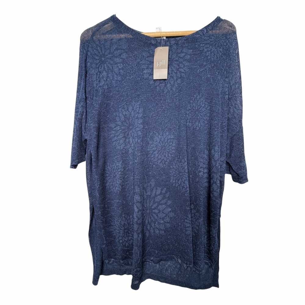 J. Jill linen blend Midnight Blue Patterned Tunic small‎